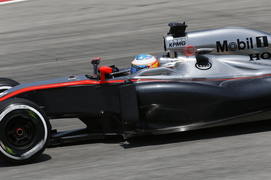 Fernando Alonso on track.