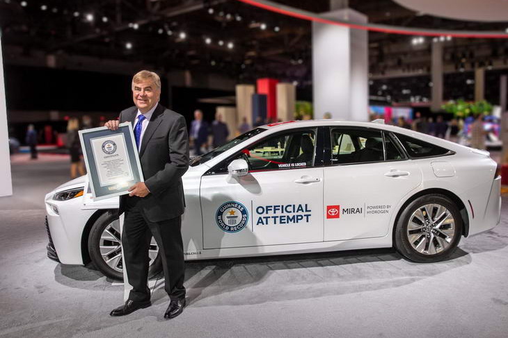 Nuevo récord del Toyota Mirai: 1.360 km con un solo depósito