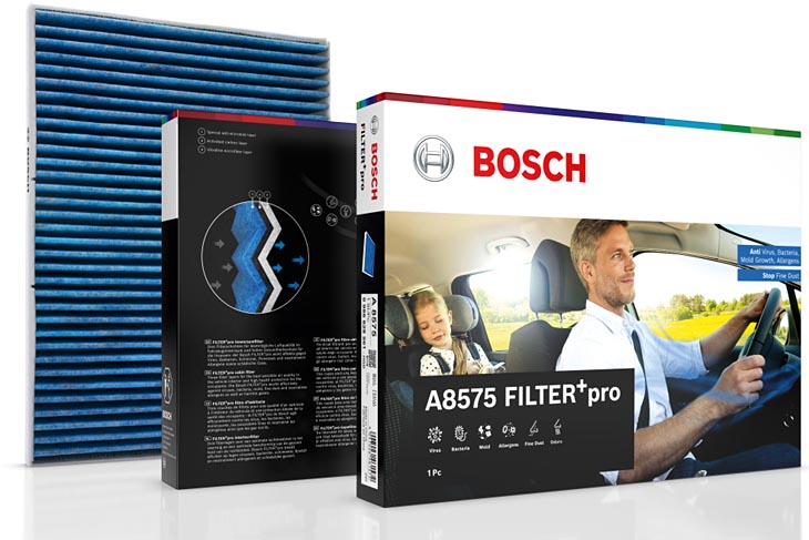 Bosch FILTER+pro: filtro de habitáculo también contra virus y moho