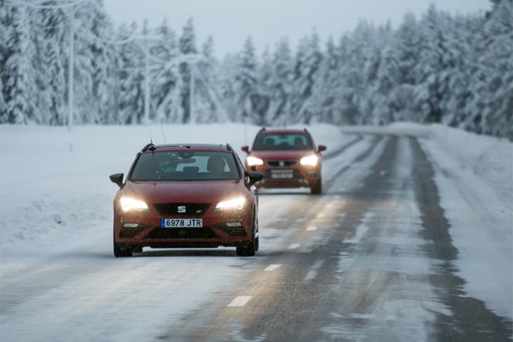 Frenada segura con clima invernal