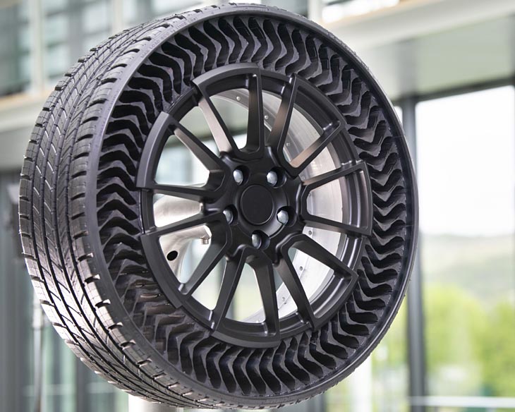 DHL Express prueba los neumáticos sin aire Michelin UPTIS