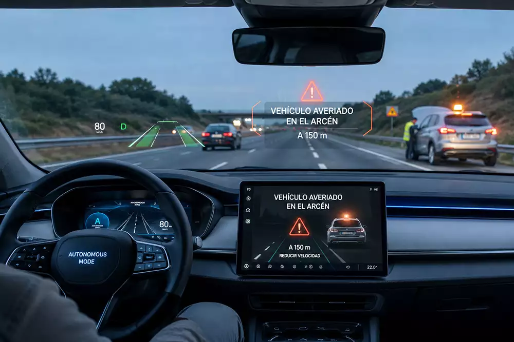 Balizas V16 y conos conectados: la tecnología que prepara la carretera para la conducción autónoma